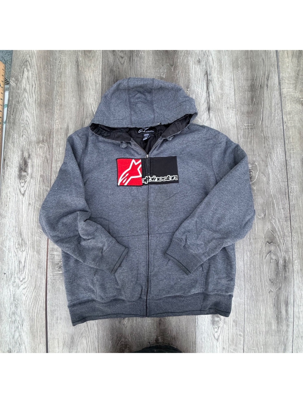Alpinestars men’s gray heather full-zip hoodie XXL